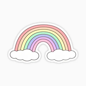 Arcoiris pastel nubes