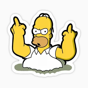 Homero sacando el dedo