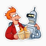 Bender y Fry bebiendo