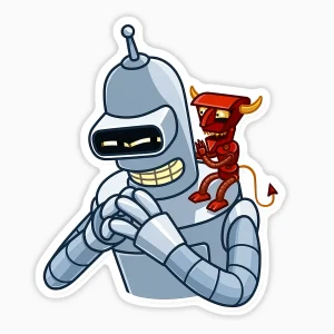 Bender y mini diablo robot