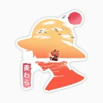 Luffy, atardecer y Going Merry