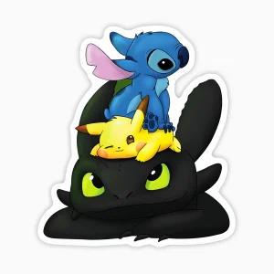 Stitch, Pikachu y Chimuelo