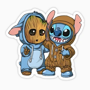 Stitch y Groot pijama