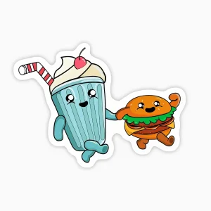 Malteada y hamburguesa