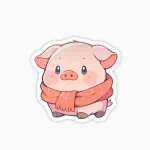 Cerdito con bufanda