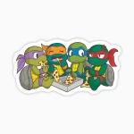 Tortugas ninja comiendo