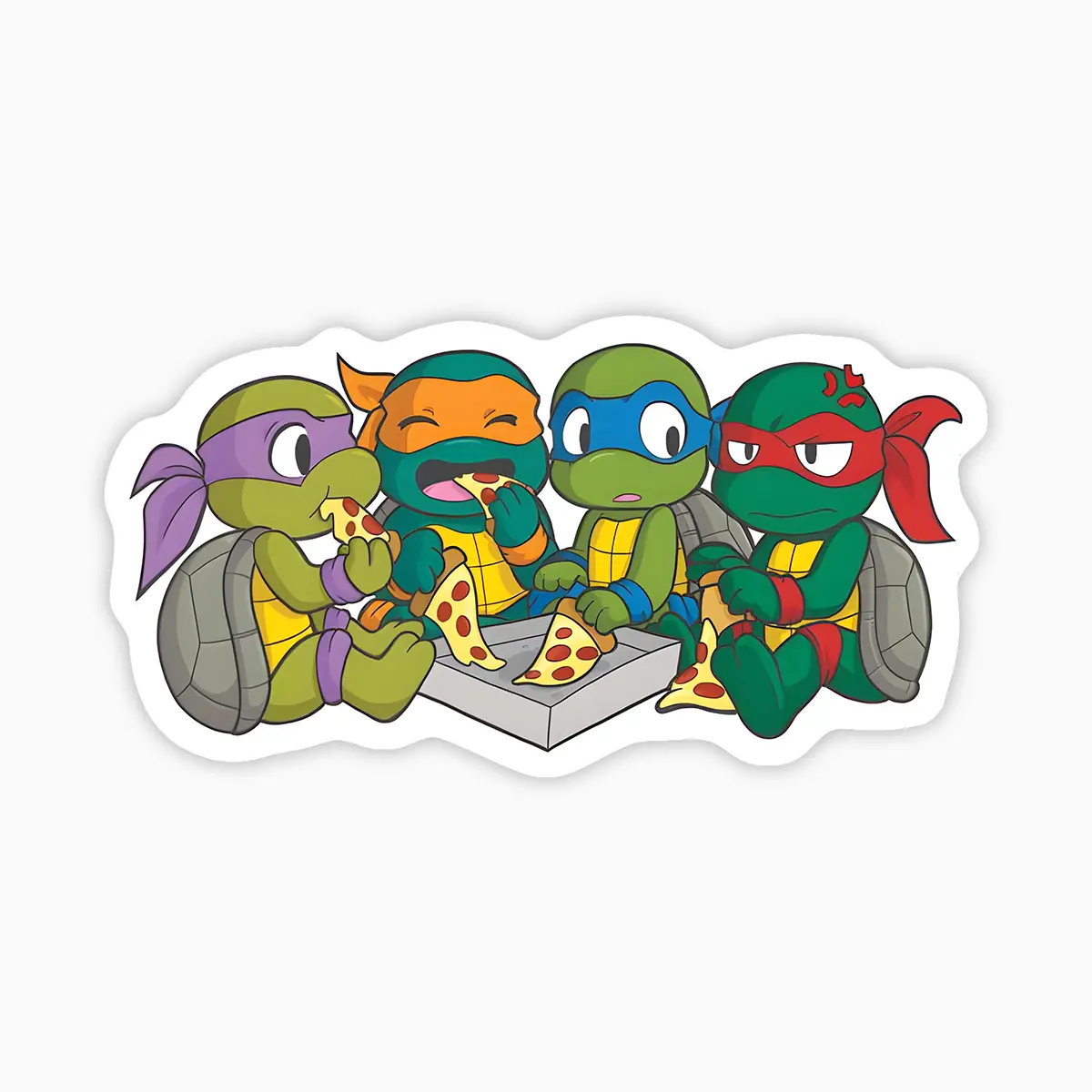 Tortugas ninja comiendo