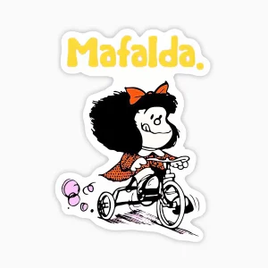 Mafalda en bicicleta