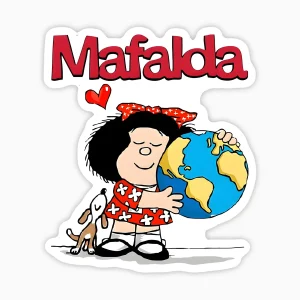 Mafalda y el mundo - con letrero