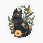 Gato negro jardin