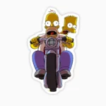 Bart y Homero en moto