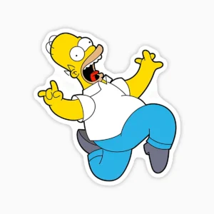 Homero feliz saltando